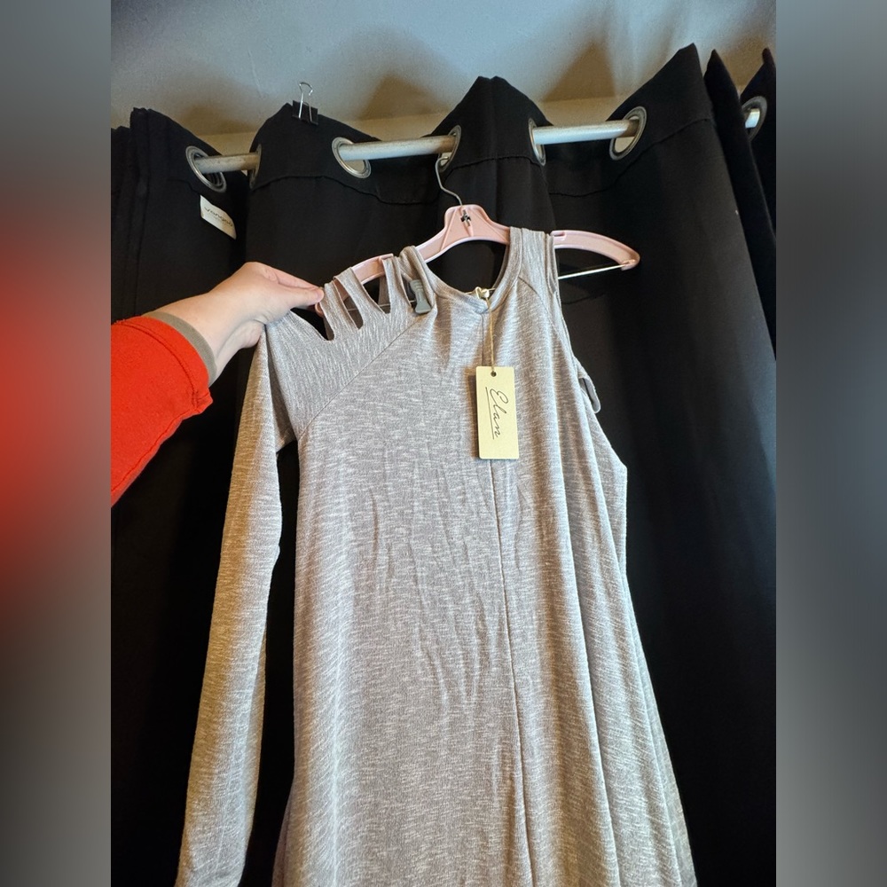 Women's Elan Grey Swing Dress Size L